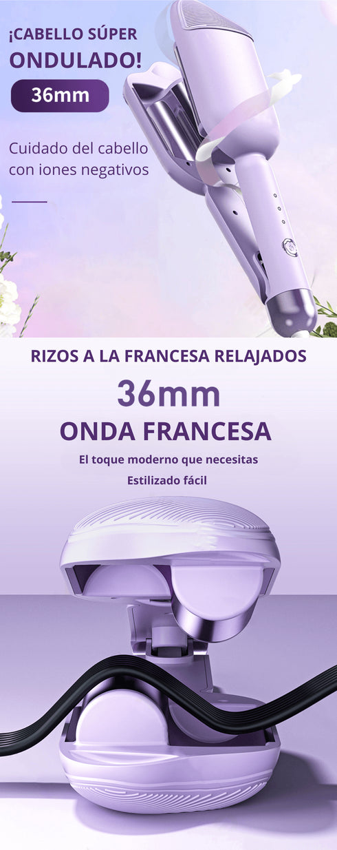 RizoEncanto FrenchWave - Rizador de Cabello Romántico - BellezaPlenitud