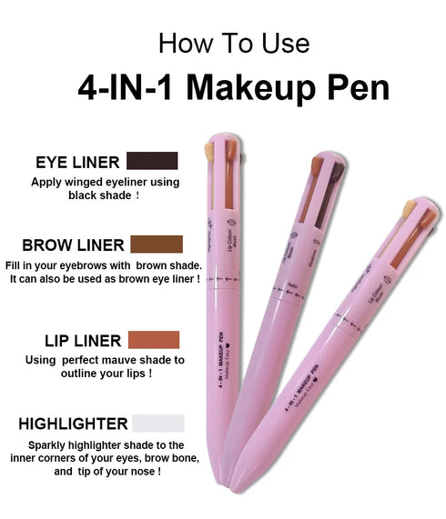 Waterproof 4-in-1 Makeup Pen