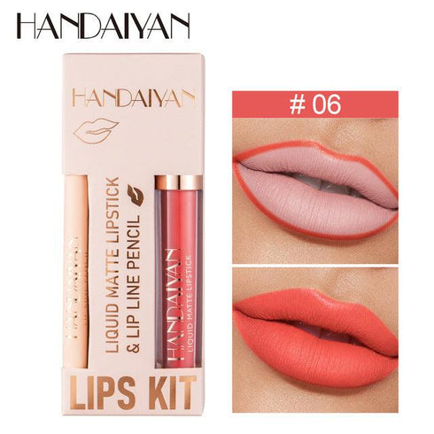 Kit Handaiyan – Labial Mate y Contorno Labial - BellezaPlenitud