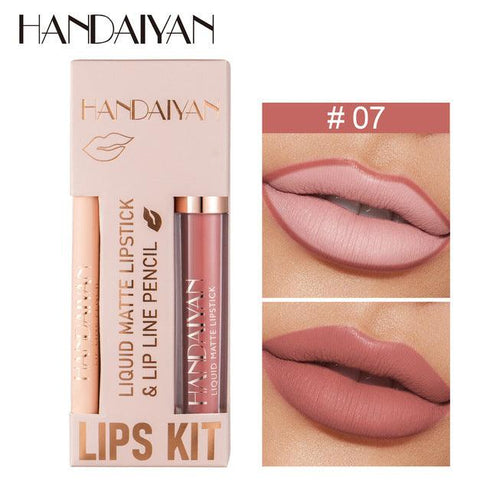 Kit Handaiyan – Labial Mate y Contorno Labial - BellezaPlenitud