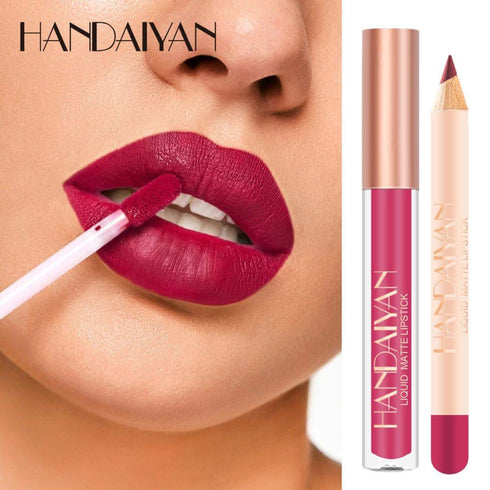 Kit Handaiyan – Labial Mate y Contorno Labial - BellezaPlenitud