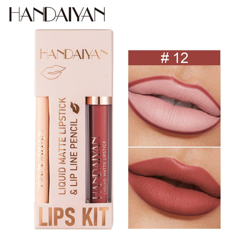 Kit Handaiyan – Labial Mate y Contorno Labial - BellezaPlenitud
